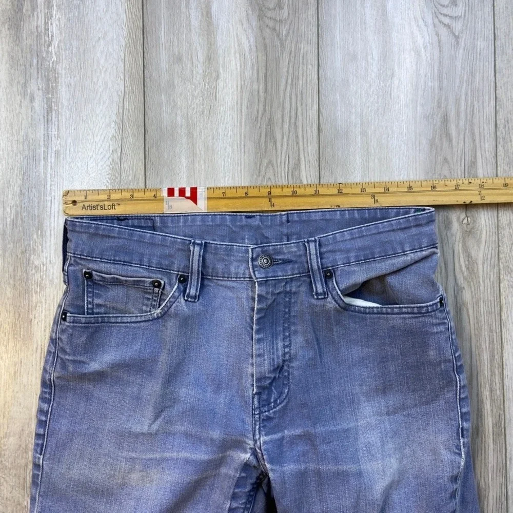 Levis 511 Jeans Mens 32x28 Blue Commuter Cycling Reflective Gusset Distressed